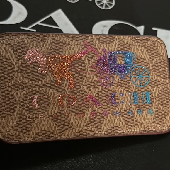 Coach Rexy Carriage Hangtag Signature Canvas Rainbow Glitter Hangtag Bag Charm - Picture 4 of 8